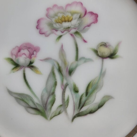 FOUR Mikado Harmony Bread Plates Cream Rim Pink Floral Center - Picture 10 of 12